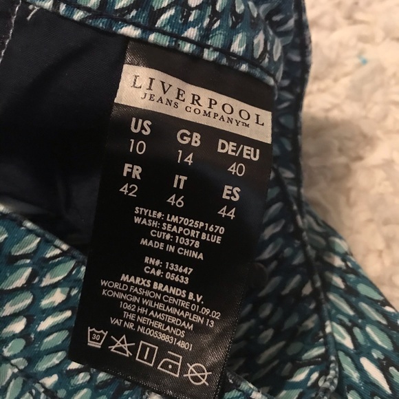 Liverpool jeans company seaport blue Capri size 10 - Picture 5 of 6